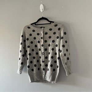 Philosophy Dane Lewis Cashmere Cardigan Sweater Gray Polka Dot Size Small S
